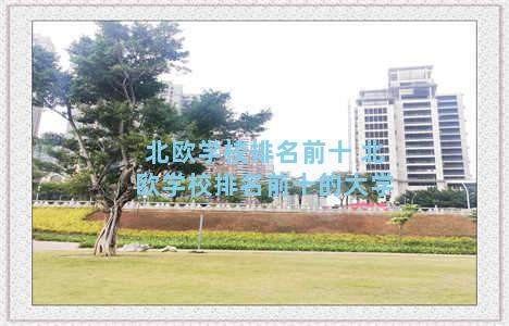 北欧学校排名前十 北欧学校排名前十的大学